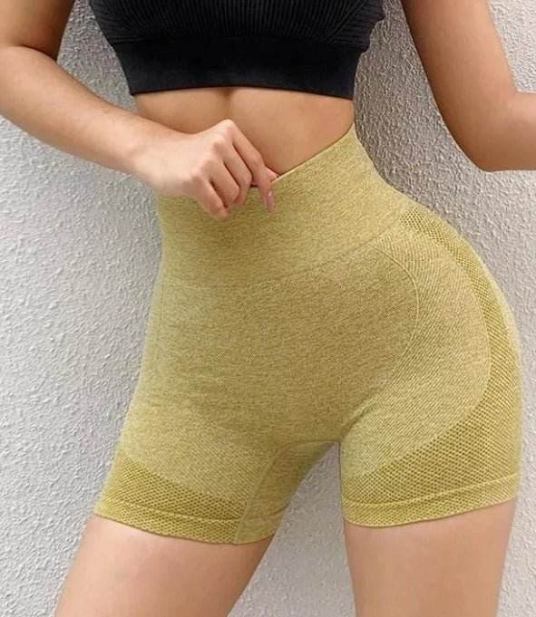 Leggings Corto Elástico Push Up verde khaki - ElectroFit
