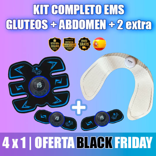 Pack Estimuladores EMS - Glúteos + abdomen | ¡Llévate 4 al precio de 1!