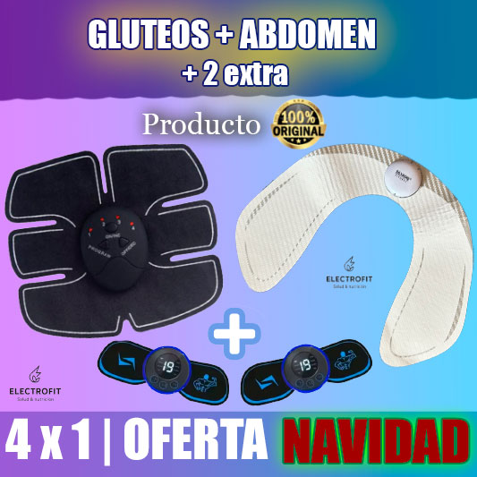 KIT Estimuladores EMS - Glúteos + abdomen | ¡Llévate 4 al precio de 1!